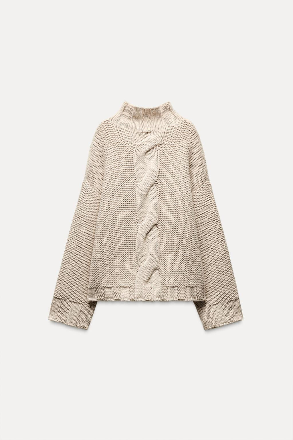 CABLE KNIT SWEATER - Zara фото 6