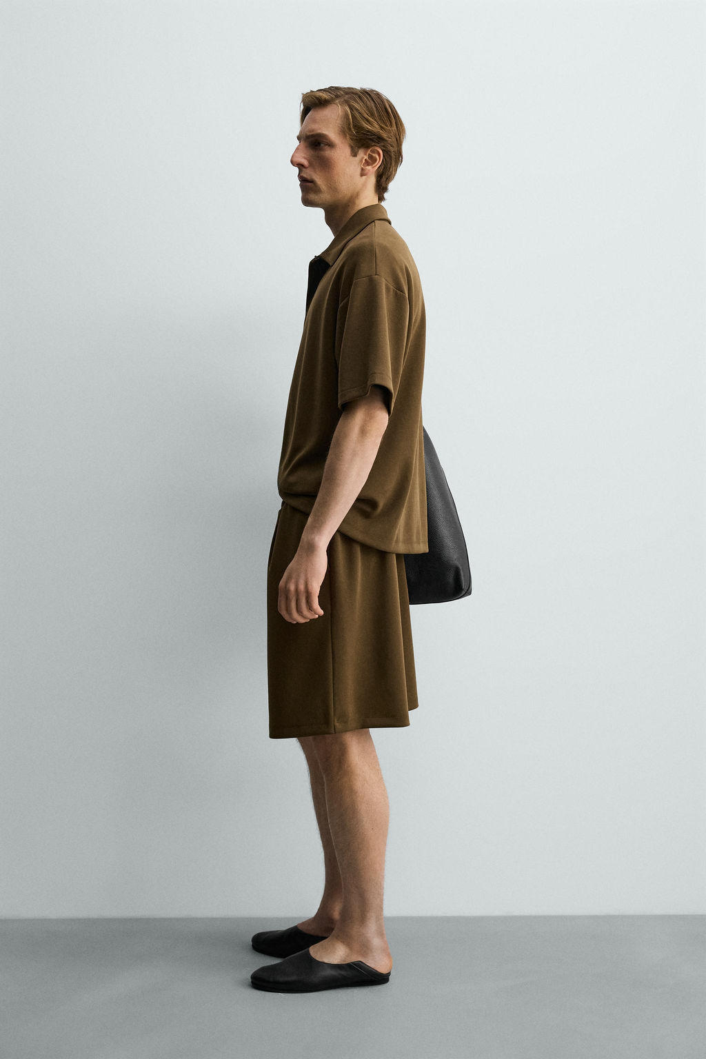 BERMUDA RELAXED FIT SOFT PLIEGUES / Marr?n - Zara фото 4