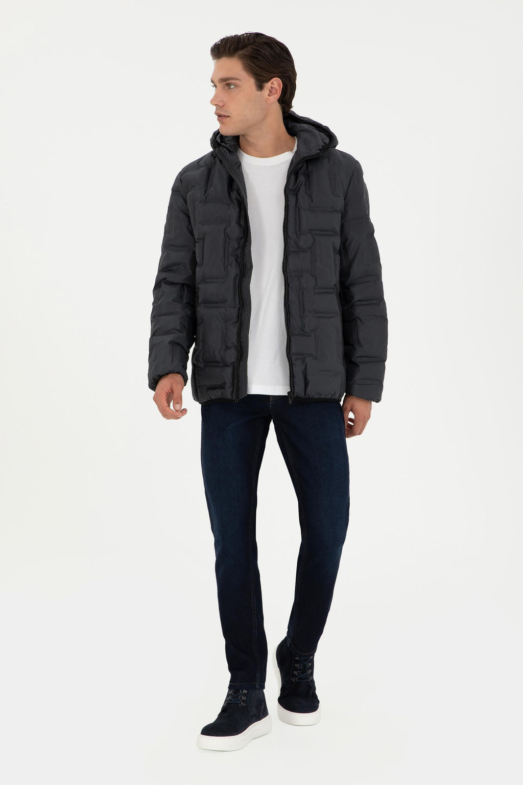 Мужское пальто антрацитового цвета Неожиданная скидка в корзине