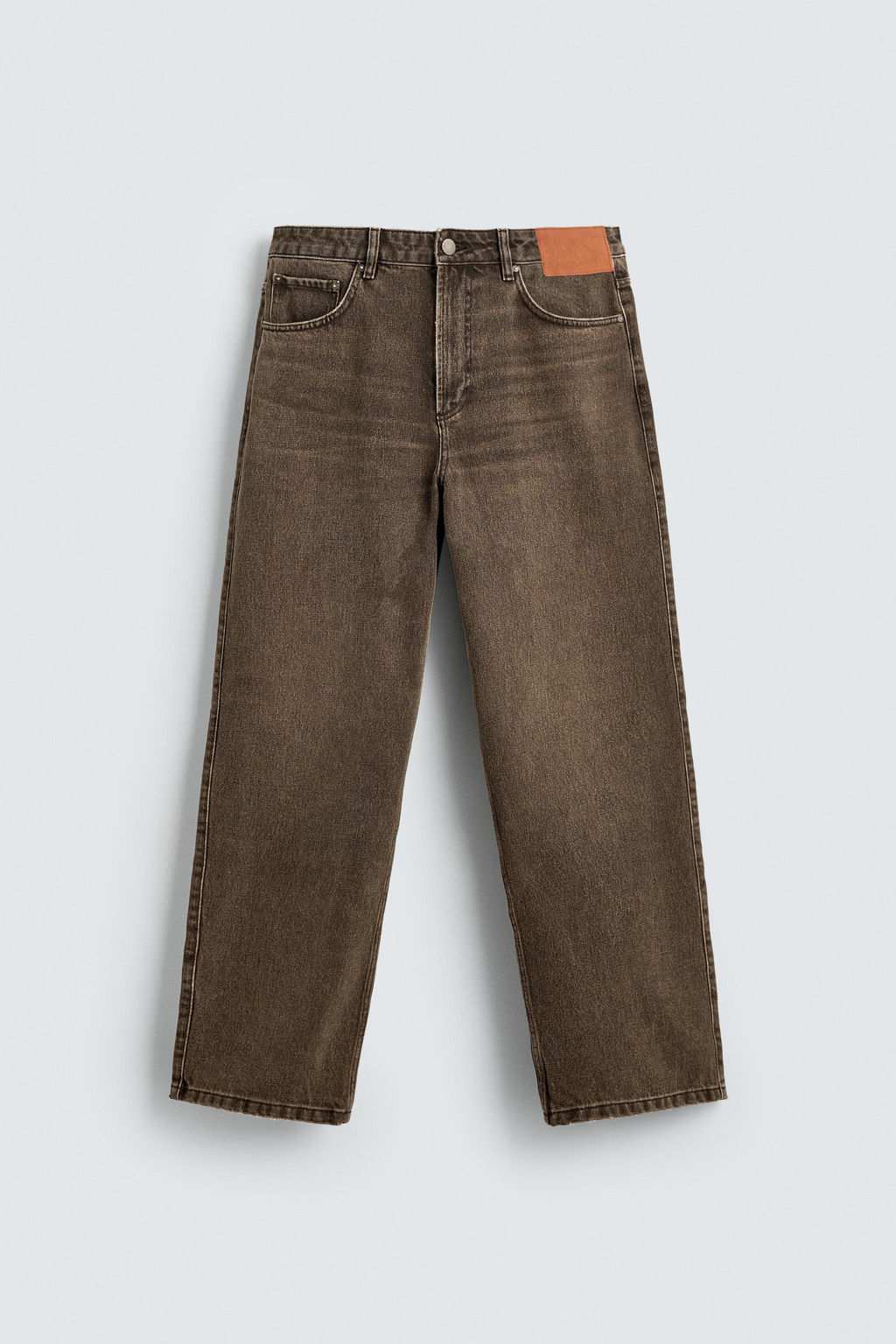 JEANS RELAXED FIT ACABADO EFECTO ENCERADO / Marr?n - Zara фото 7
