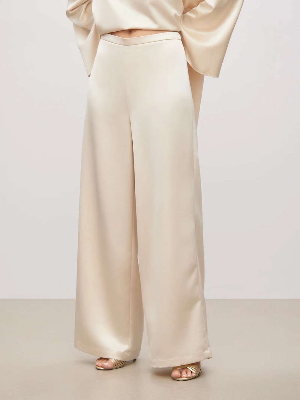 Брюки широкого кроя, D360/nude
