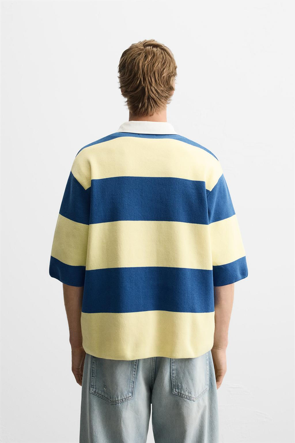 STRIPED KNIT POLO SHIRT - Zara фото 12