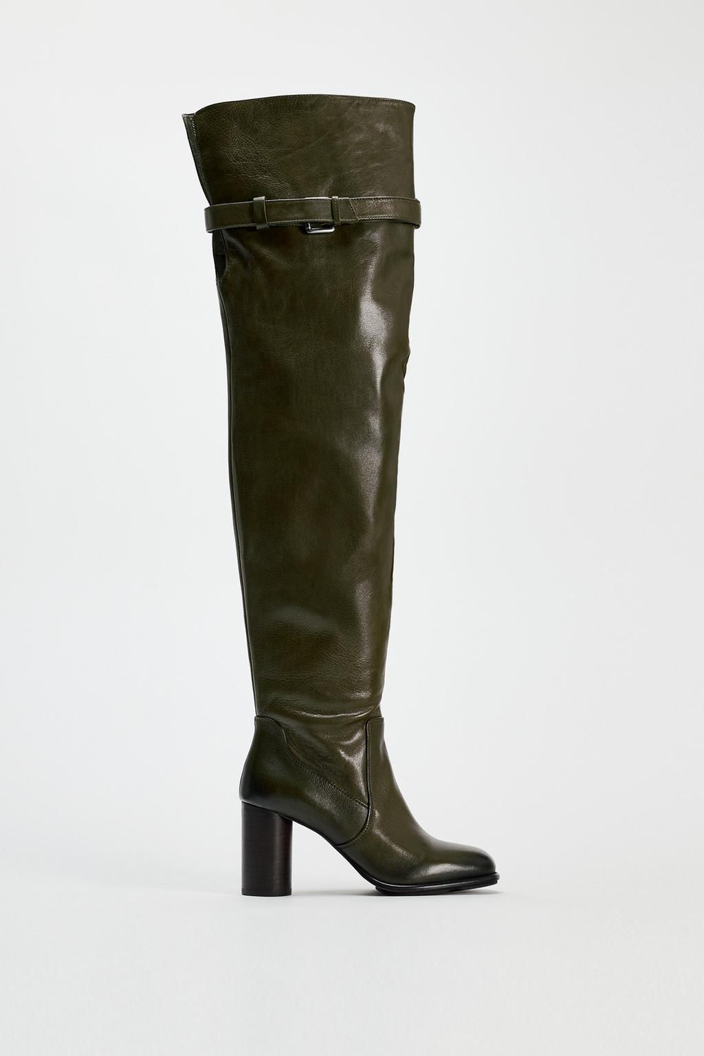 LEATHER HIGH-HEEL BOOTS - Zara фото 7