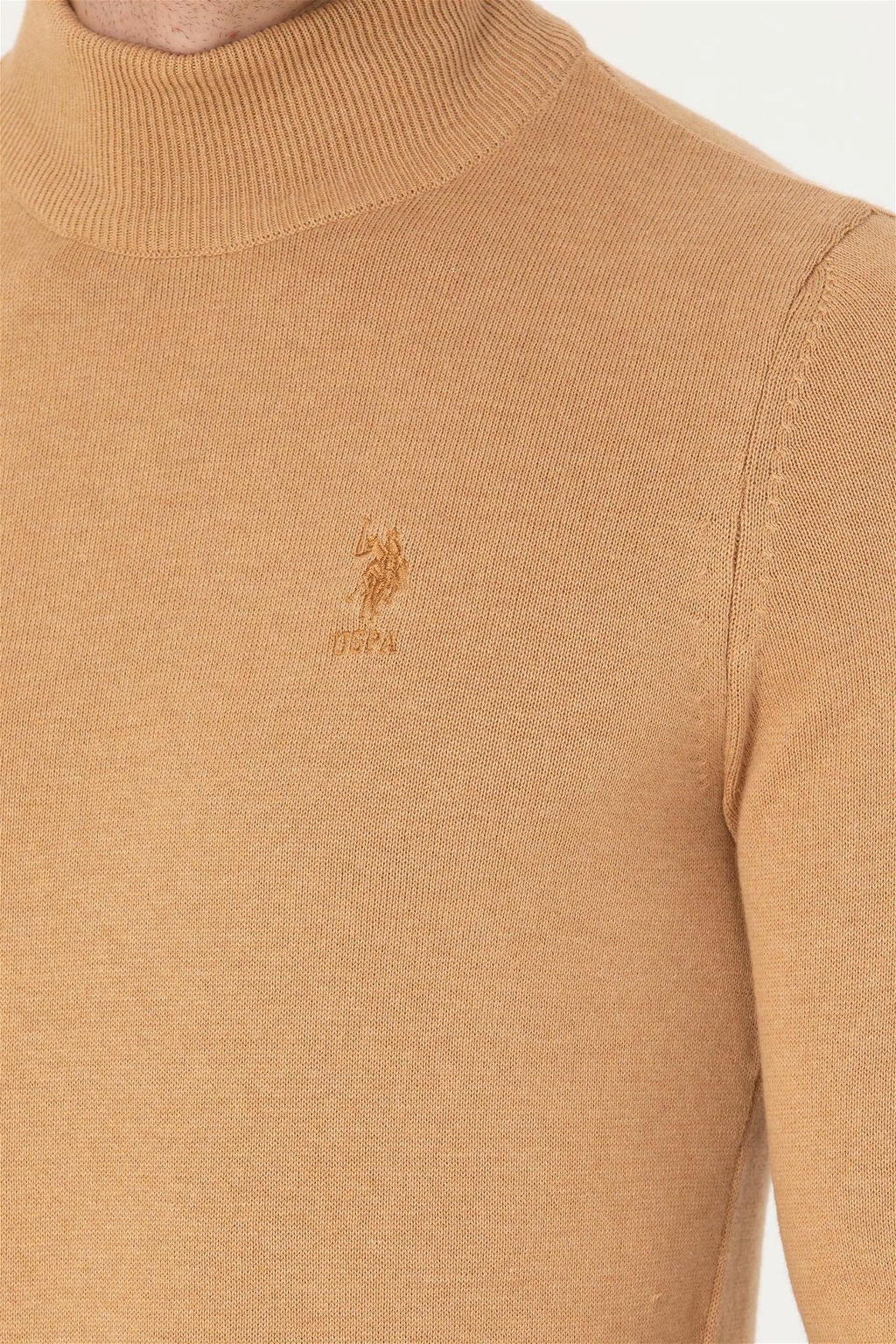 U. S. Polo Assn Мужской базовый свитер песочного меланжа - U.s. polo assn фото 14