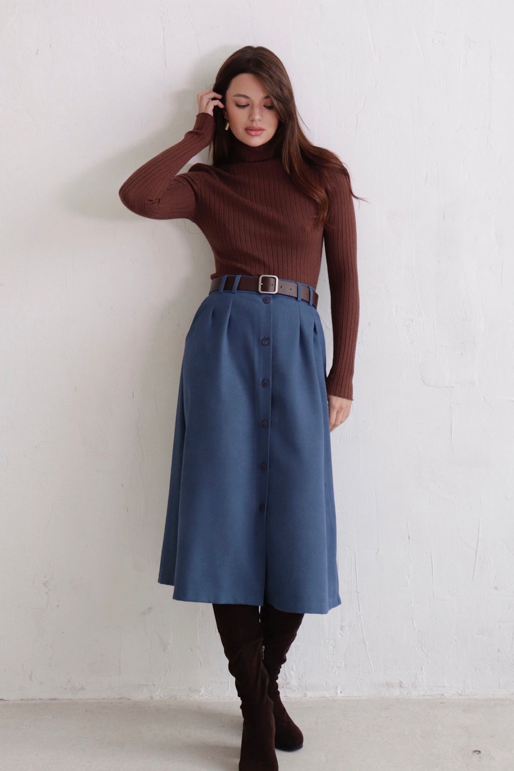 Юбка на пуговицах длины миди - Martichelli фото 10