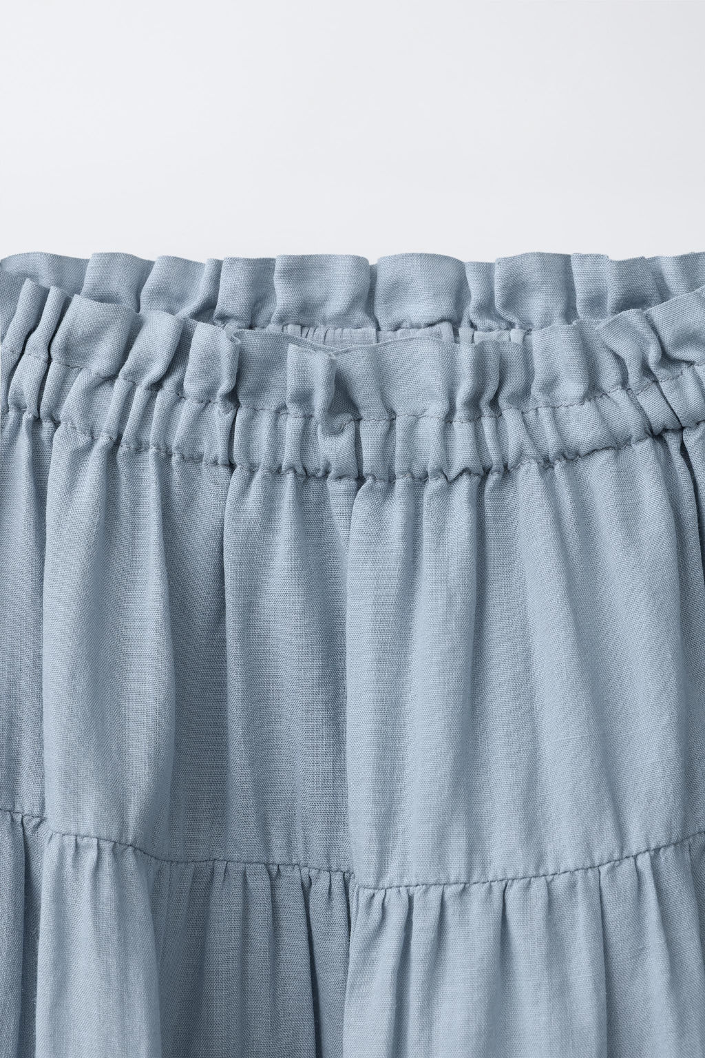 FALDA MIDI PANELES 100% RAMIO / Azul / Gris - Zara фото 6