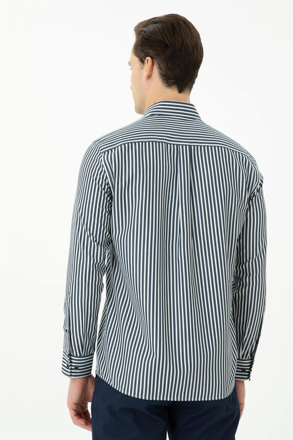 Мужская темно-синяя рубашка с длинным рукавом - U.s. polo assn фото 5