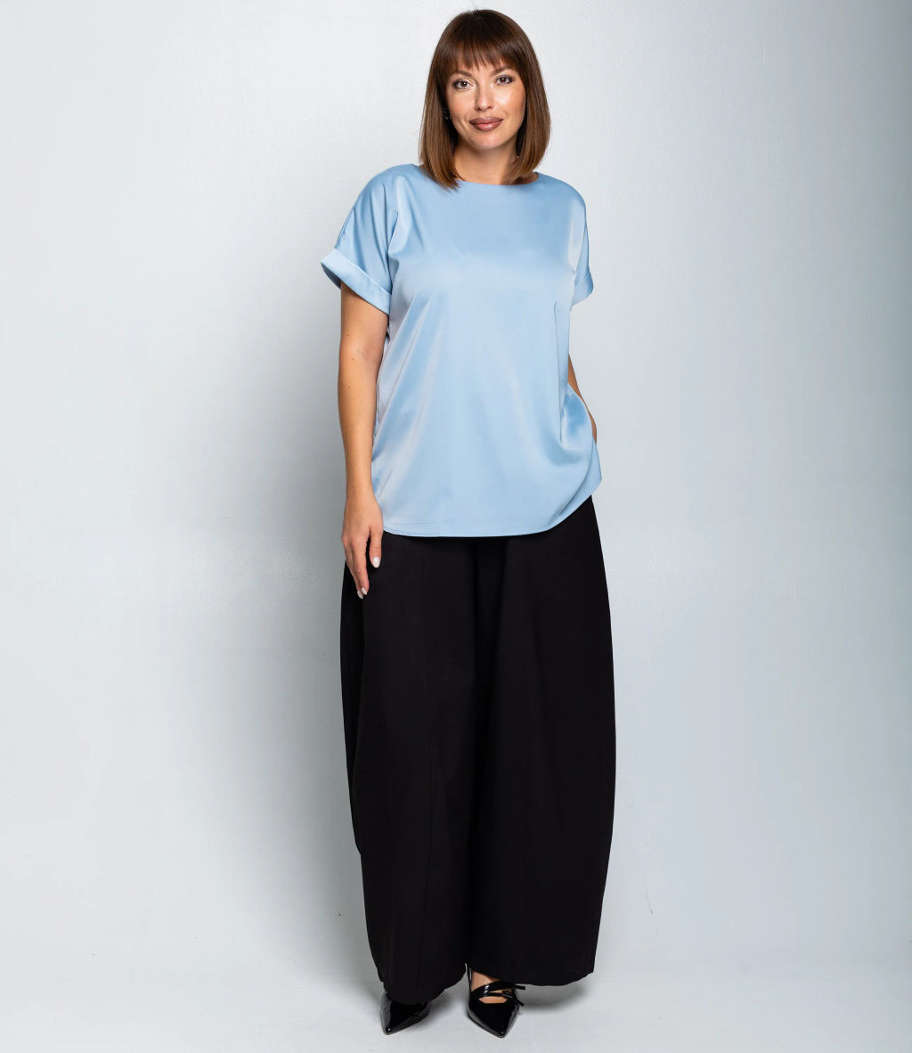 Блуза #ОКТ035001-1, светло-голубой