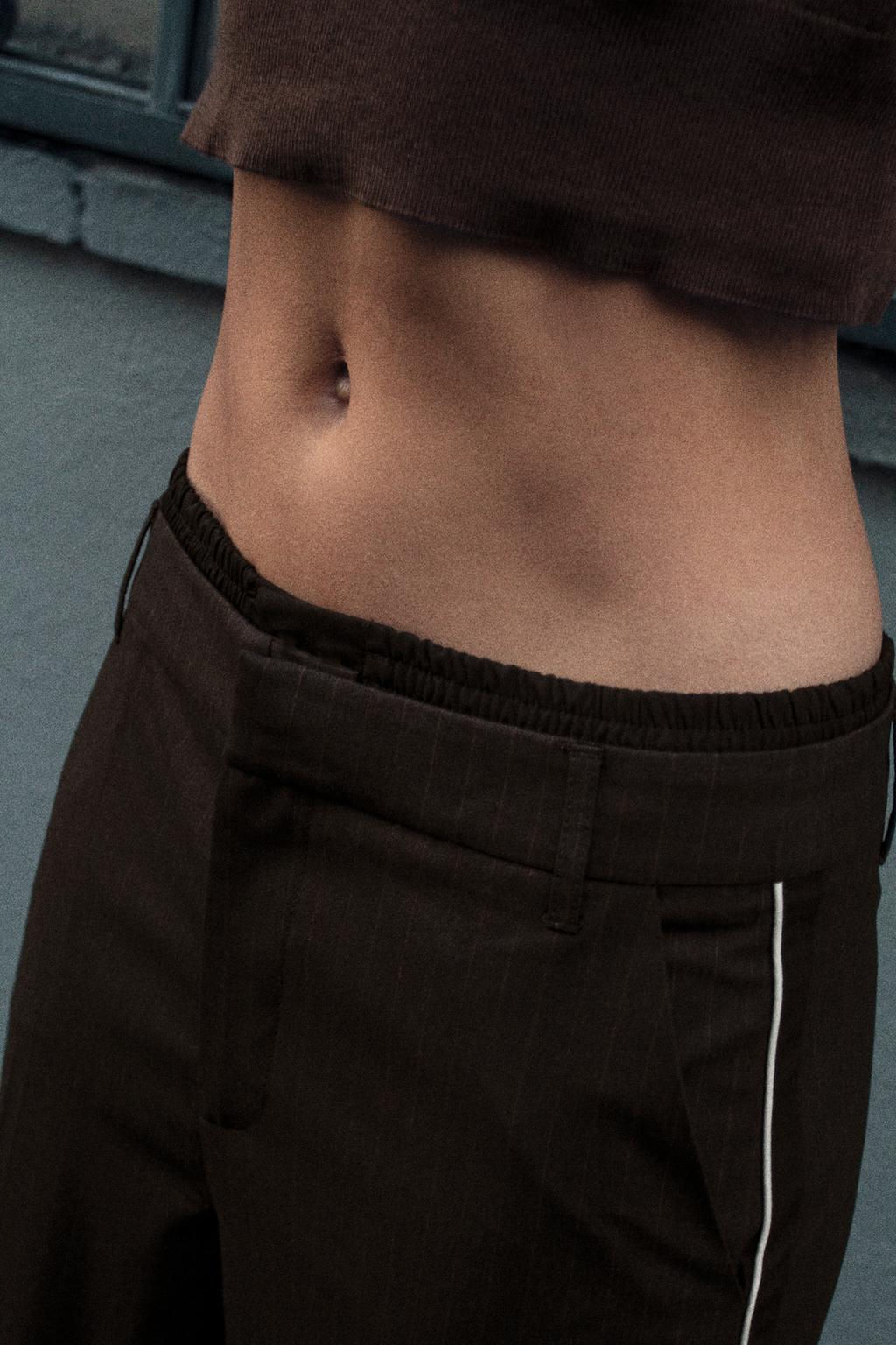 PINSTRIPE TROUSERS WITH BOXER DETAIL - Zara фото 2