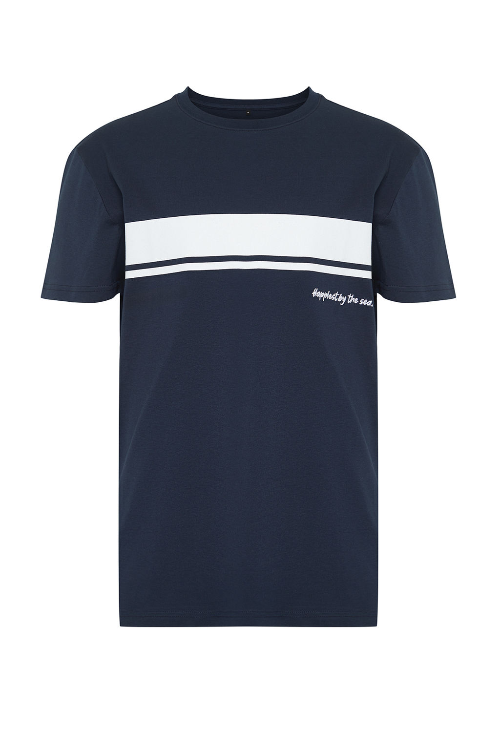 TRENDYOL MAN Tas Regular/Normal Bisiklet Yaka K?sa Kollu Cizgili Bask?l? %100 Pamuklu T-shirt TMNSS24TS00059 - Trendyolmilla фото 7