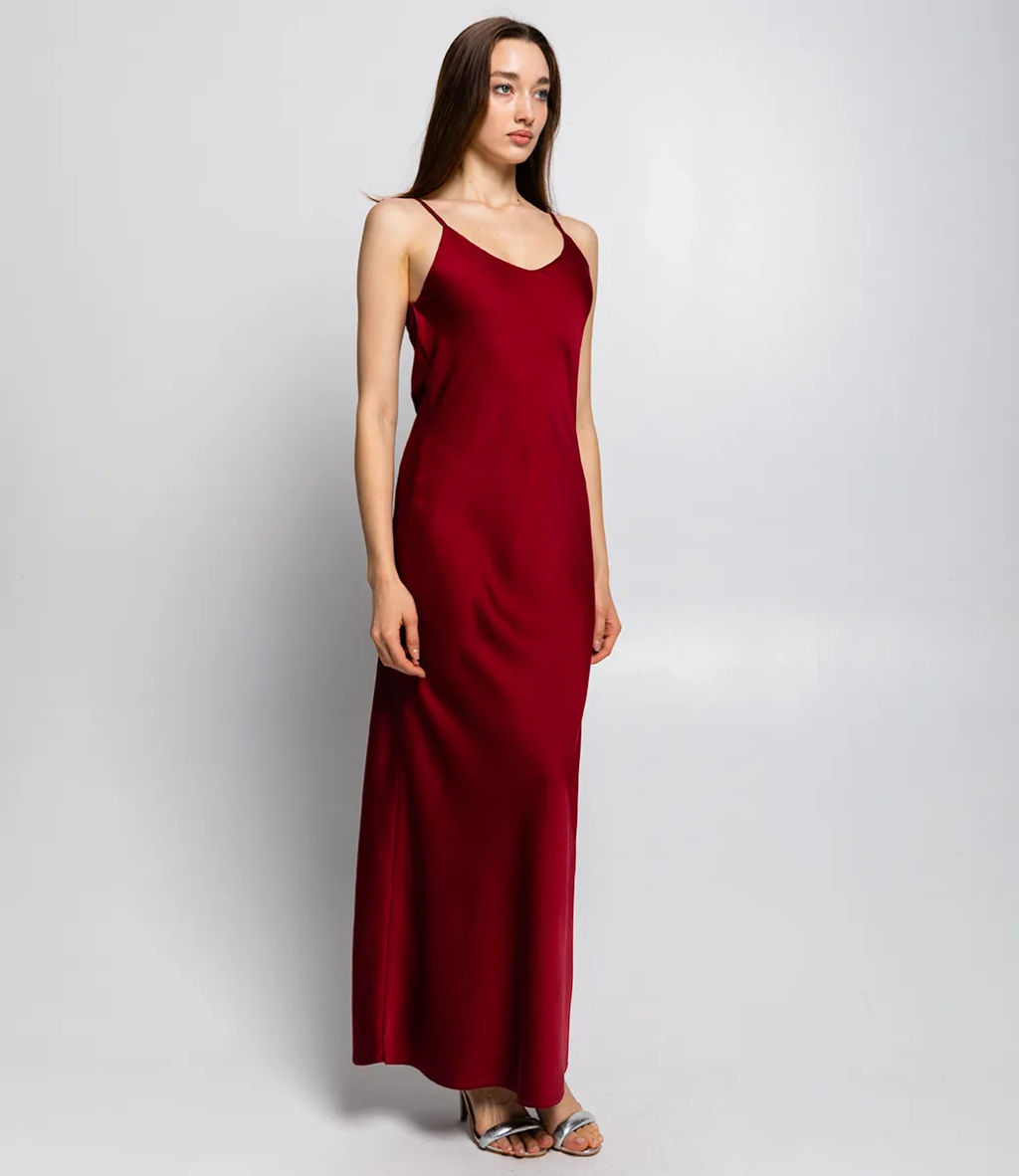 Платье #БШ1989, бордовый