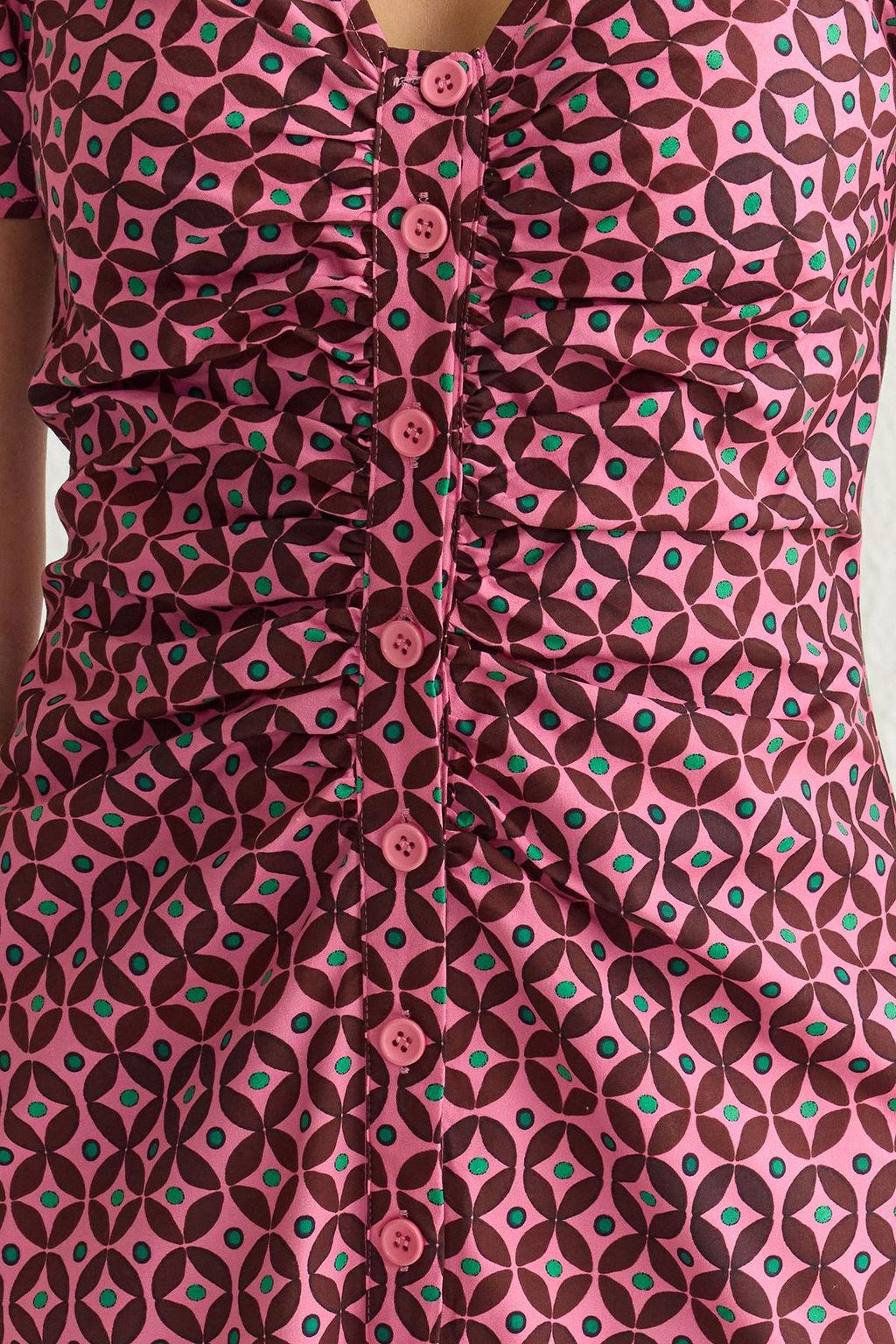 TRENDYOLMILLA Mor Retro Desenli Mini Dokuma Gomlek Elbise TWOSS25EL00080  фото 4