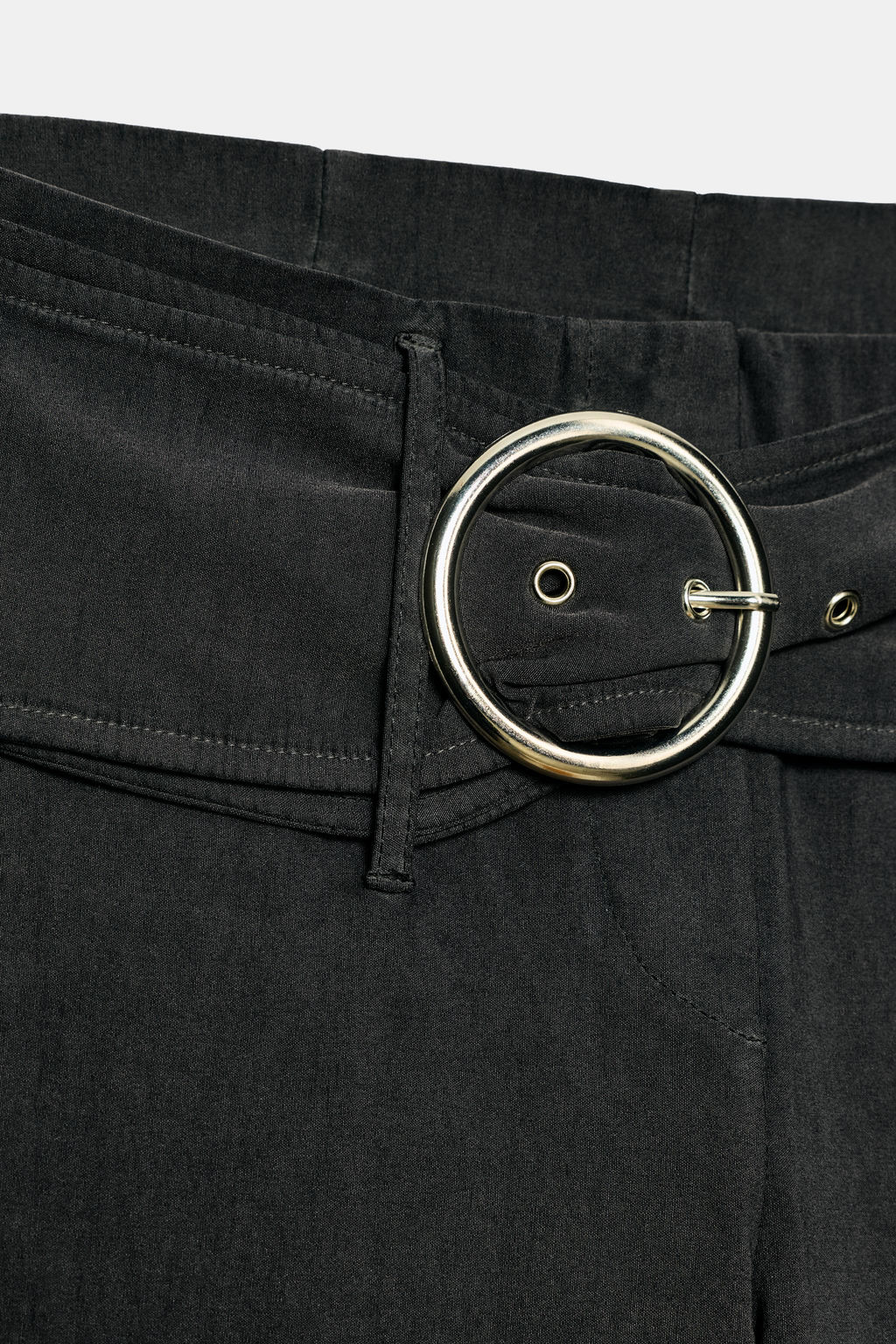 PANTAL?N CAPRI CINTUR?N / Gris oscuro - Zara фото 10