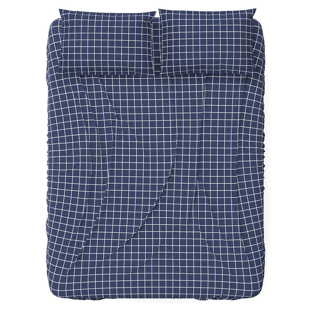 Простыня 1,5 спальная "Таттерсол, темно-синий" 150х215см, бязь "Комфорт" 121г/м2, хлопок 100%, упаковка "классическая" ПВХ 28х41см, "Домашняя мода" (Россия)