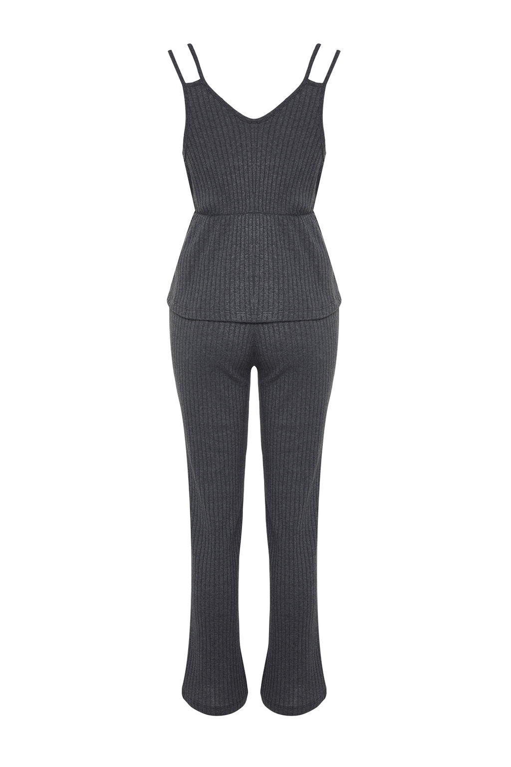 Trendyolmilla Antrasit Fitilli Ip Ask?l? Orme Pijama Tak?m? THMSS21PT0125  фото 8