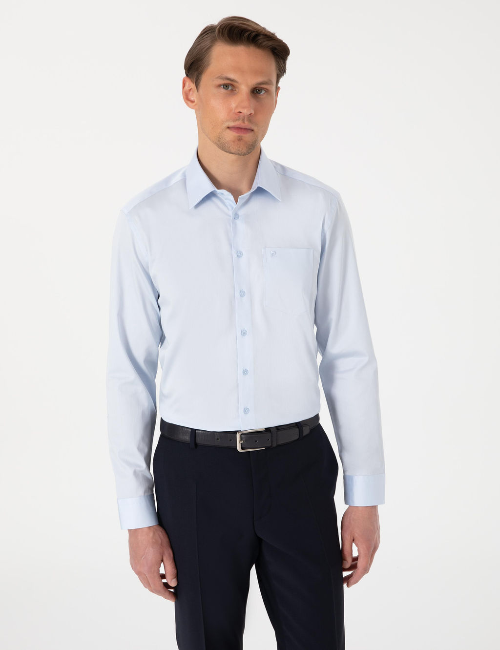 A__k Mavi Regular Fit Uzun Kollu Basic G_mlek