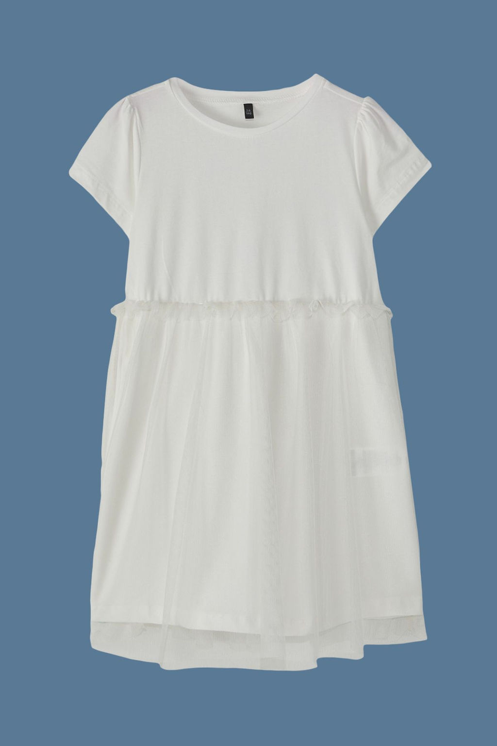 Ekru Pamuklu K?z Cocuk Basic K?sa Kol Mini Tutulu Bayraml?k Dokuma Elbise TKDSS25EL00075 - Trendyolmilla фото 2