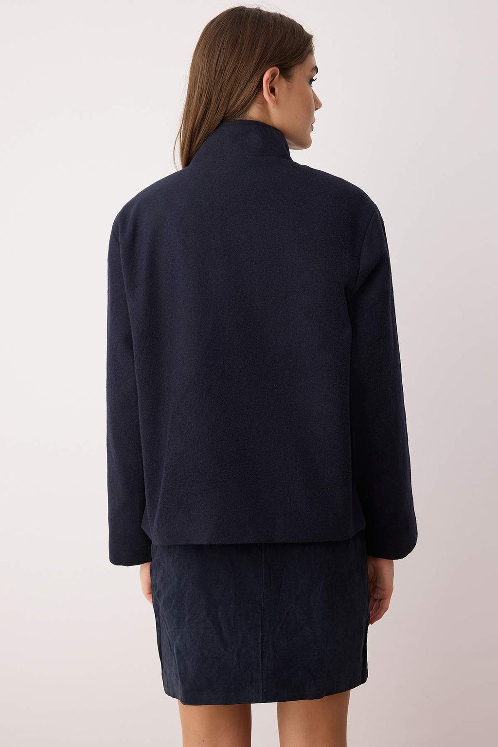 Lacivert Oversize Kal?p Kase Bomber Ince Ceket Mont TWOAW26MO00128 - Trendyolmilla фото 4