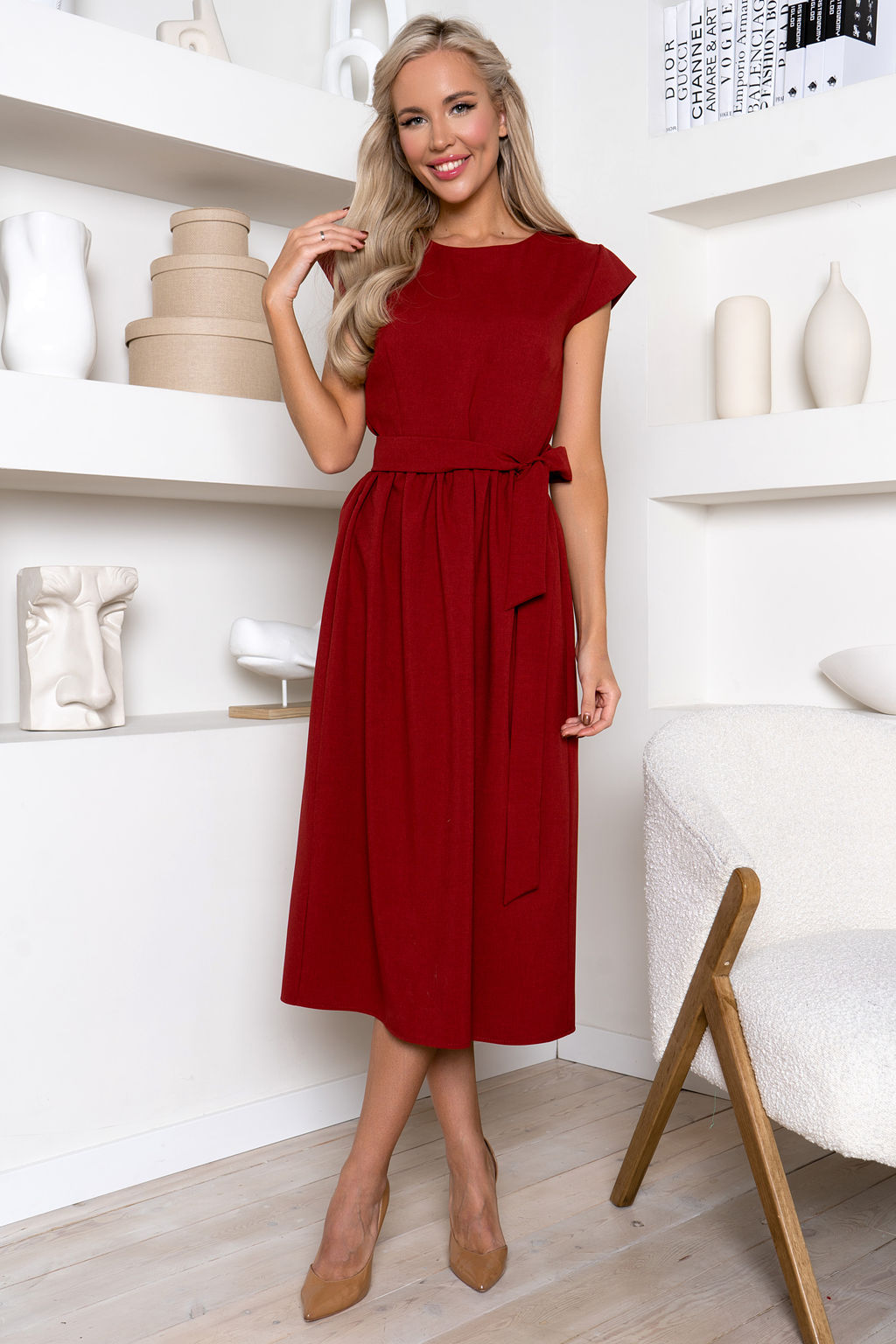 Платье Open Style 6138 бордовый