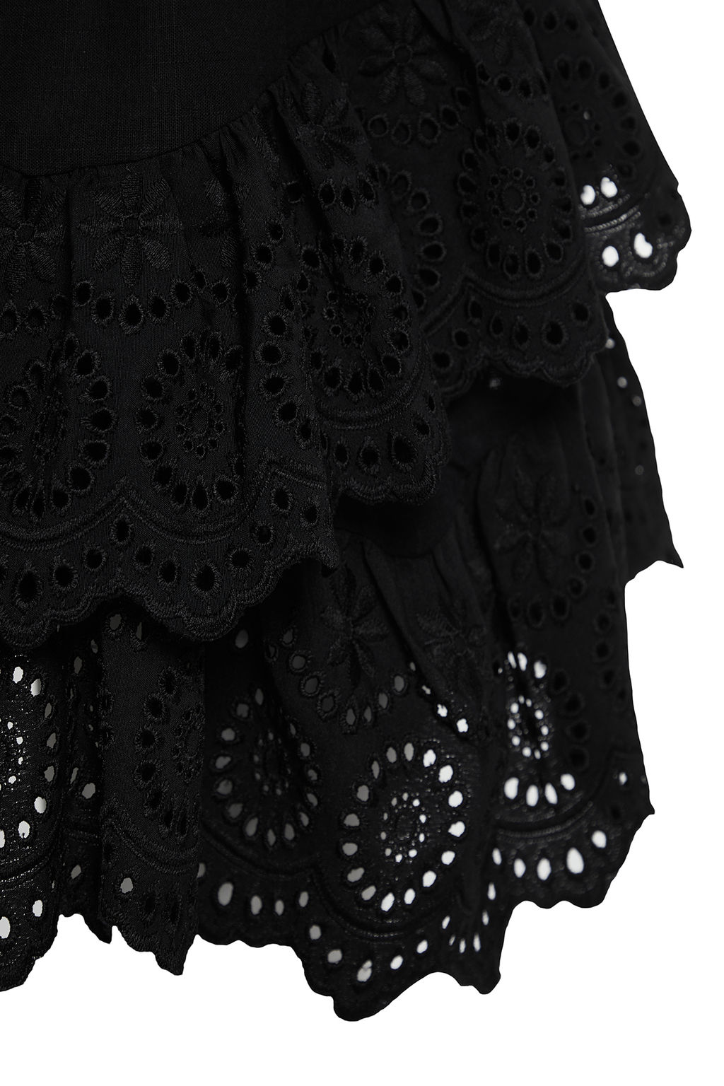 TRENDYOLMILLA Plaj Giyim Briddal Beyaz Mini Dokuma Brode Detayl? Flaml? Pamuk Plaj Etek TBESS24ET00004 фото 11