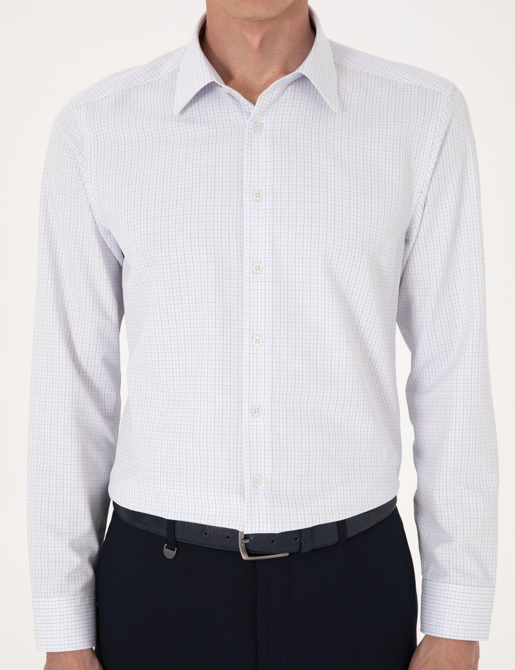 Mavi Kareli Slim Fit Uzun Kollu G_mlek - Pierre cardin фото 6