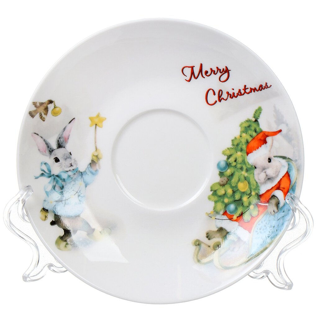 Набор чайный керамика, 2 пр, на 1 персону, 280 мл, Daniks, Зимние забавы, подарочная упак., 419407 #  фото 3