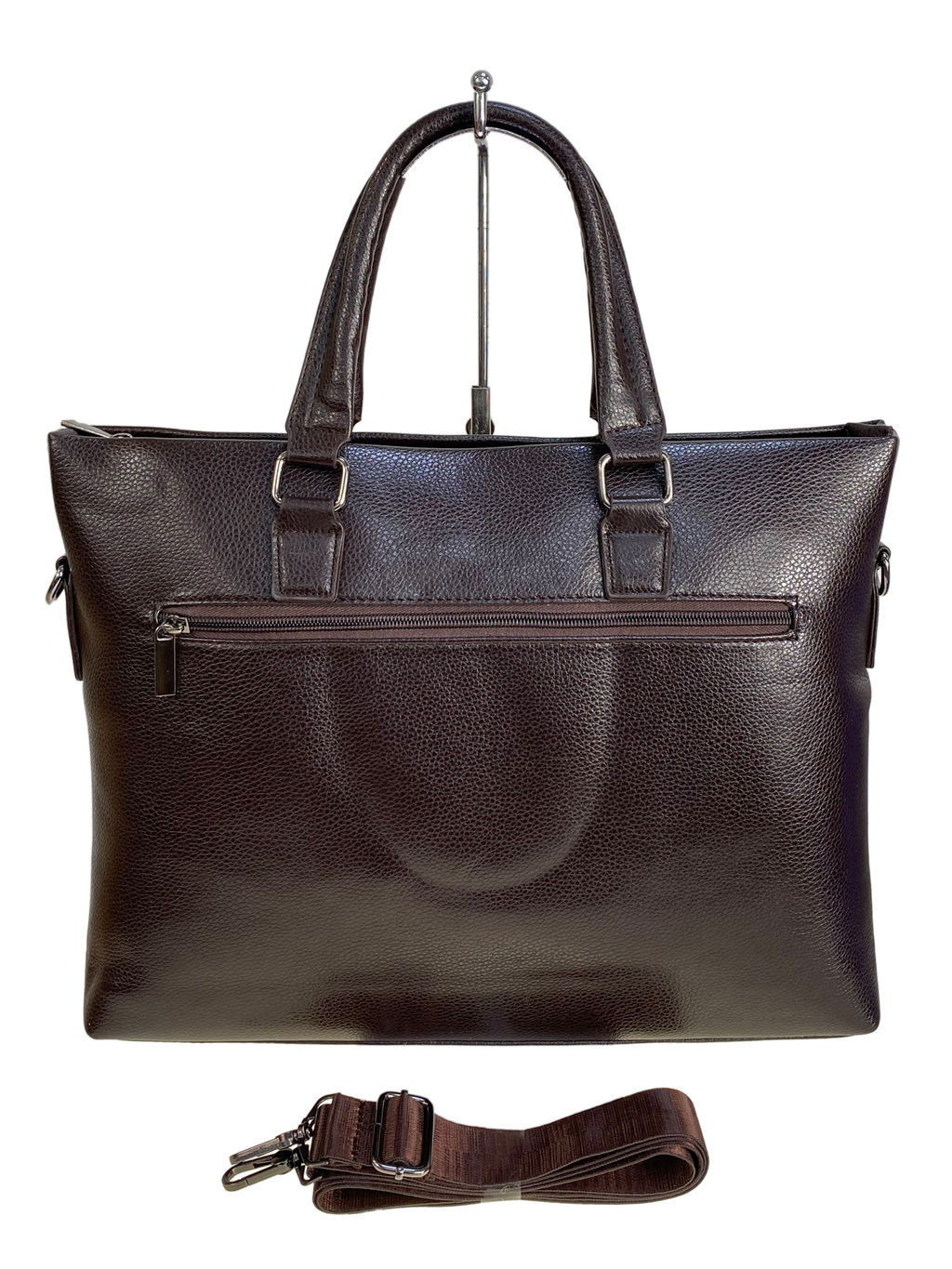 Сумка-портфель мужская из искусственной кожи, цвет шоколад - Greta фото 2