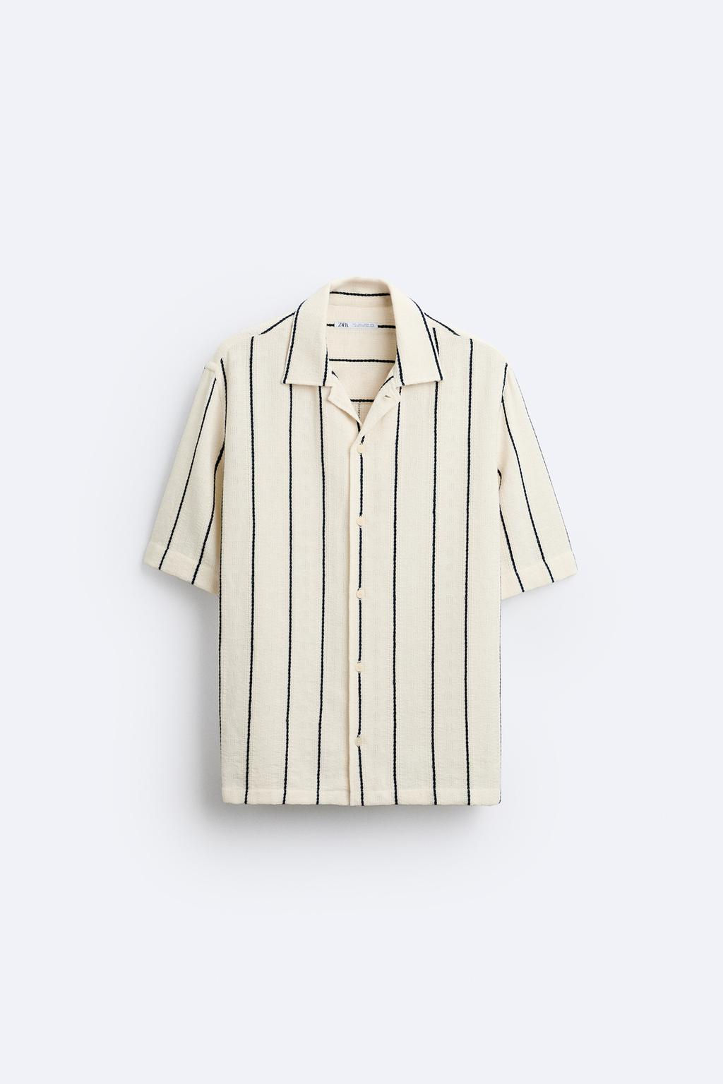 STRIPED TEXTURED SHIRT - Zara фото 7