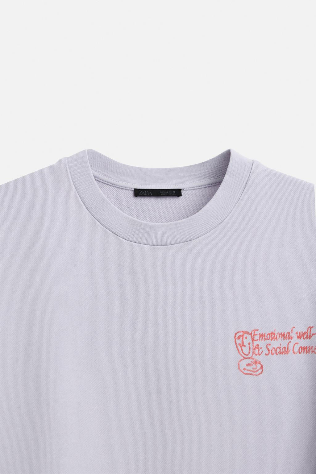 WASHED SLOGAN SWEATSHIRT - Zara фото 9