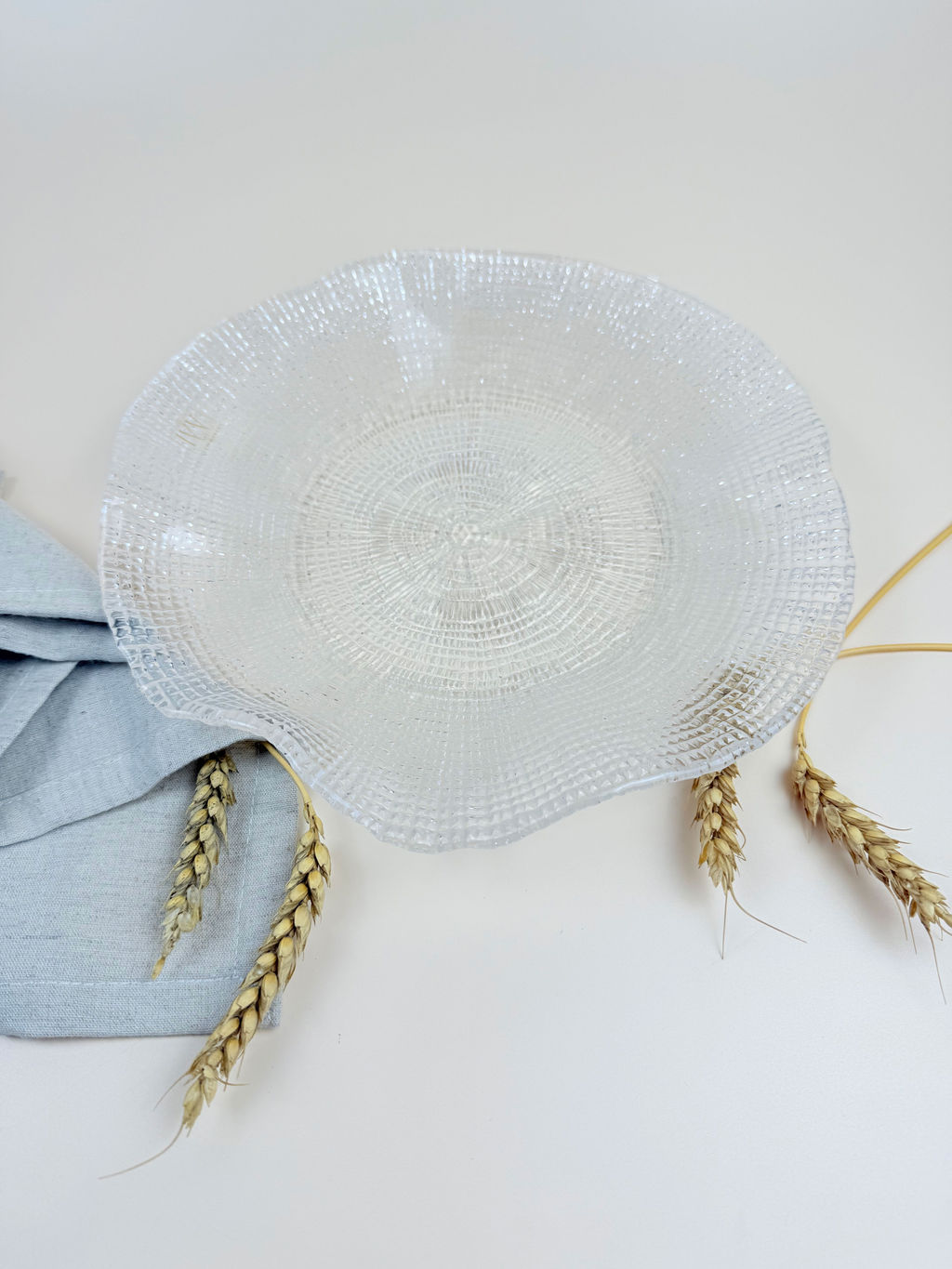 Блюдо 24.5 см прозрачное IVV (реплика) OLS-8293.1