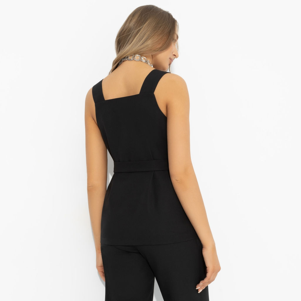 Жилет с поясом, Возьми паузу (чёрный, с поясом) - Charutti фото 5