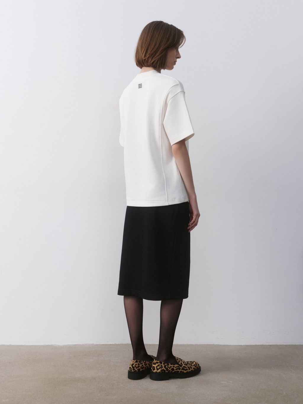 CONTE Юбка прямого кроя из футера с разрезом LU 2592 black - Conte elegant фото 6