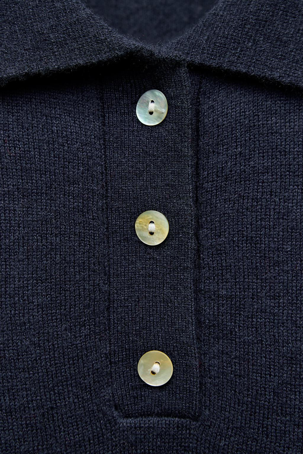 PLAIN 100% WOOL POLO SHIRT - Zara фото 7