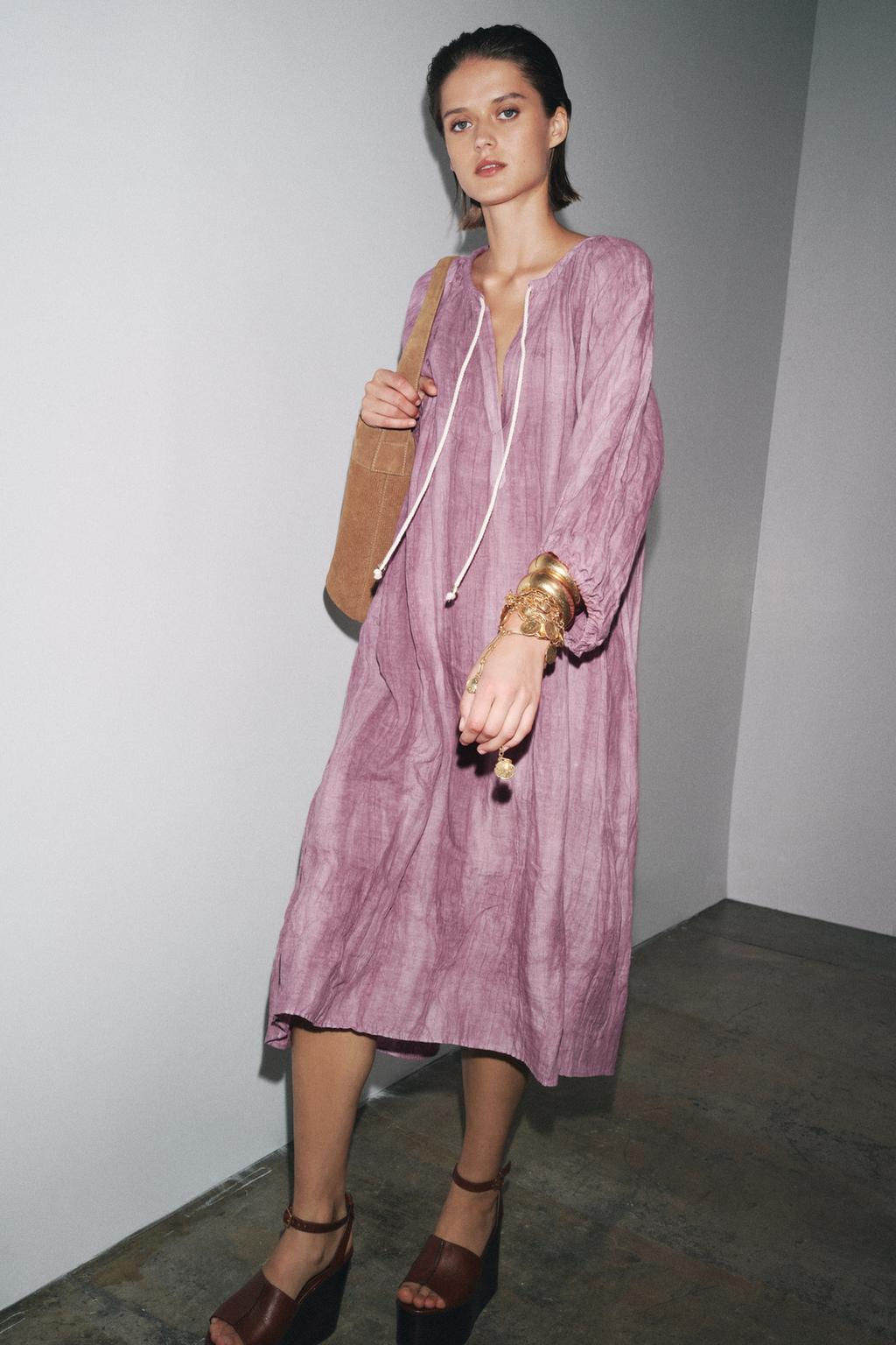 ZW COLLECTION LINEN TIE-DYE TUNIC DRESS