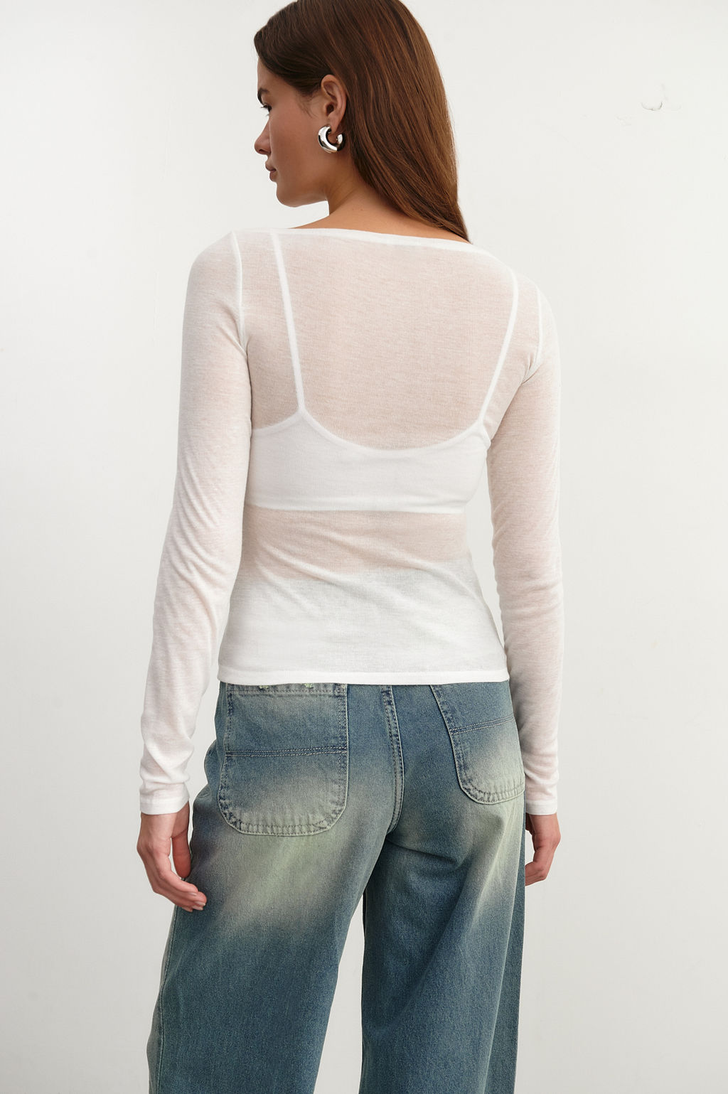 Лонгслив из трикотажа приталенного силуэта - Mollis фото 4