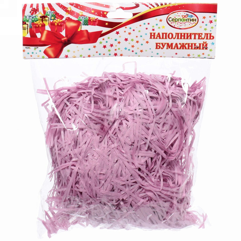 Цена за 2шт. Наполнитель бумажный для подарков "Подарок близким" 50г , фиолетовый