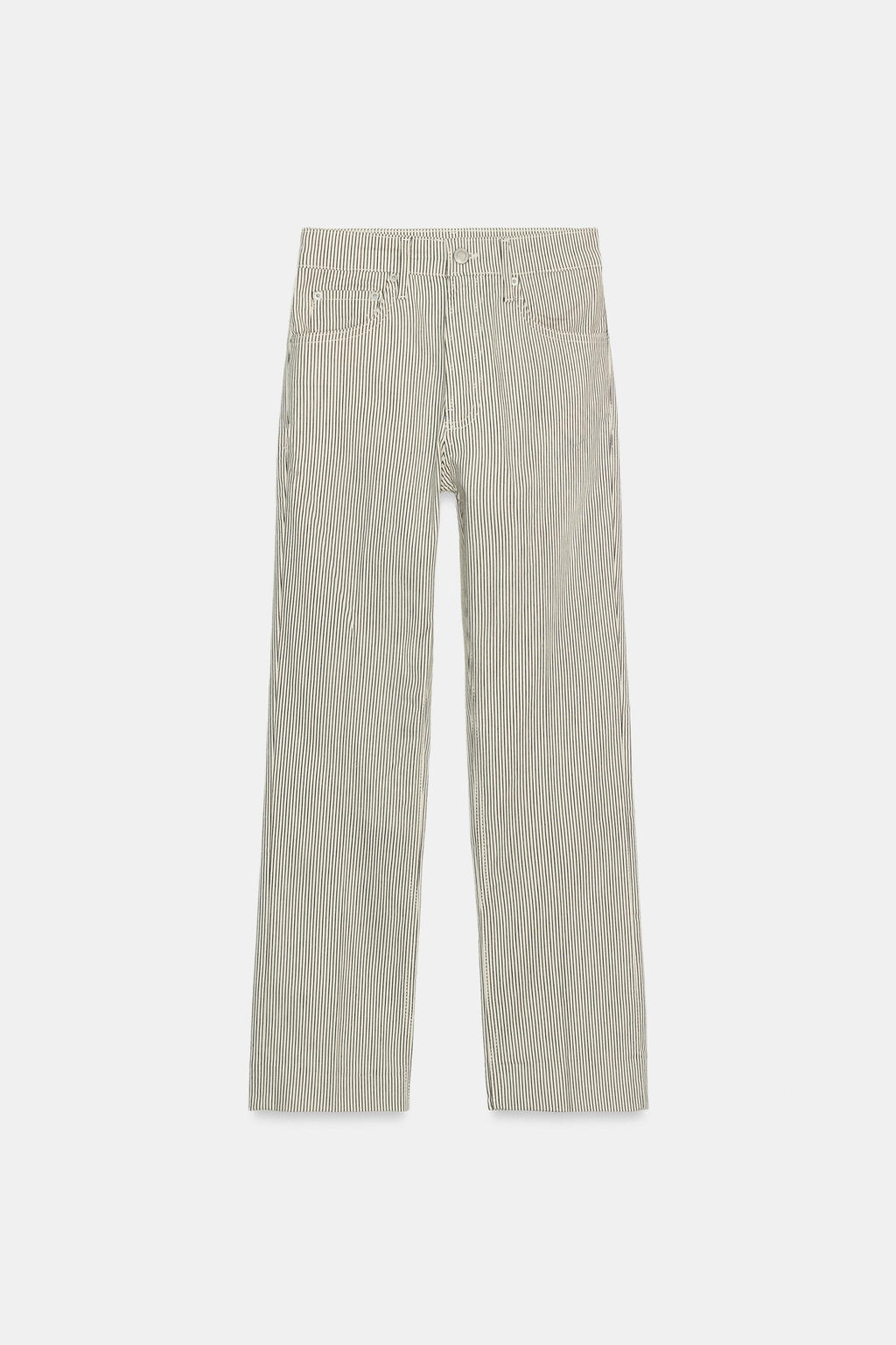 JEANS ZW COLLECTION BOOTCUT CROPPED FLARE TIRO MEDIO / Crudo / Vigor? - Zara фото 6