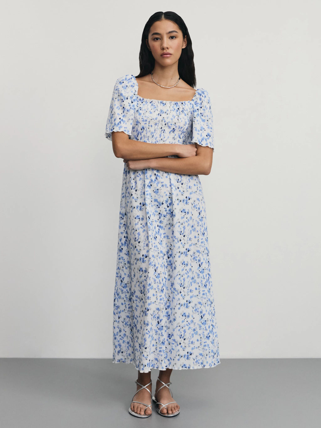 Платье миди с цветочным принтом / Zarina  фото 2