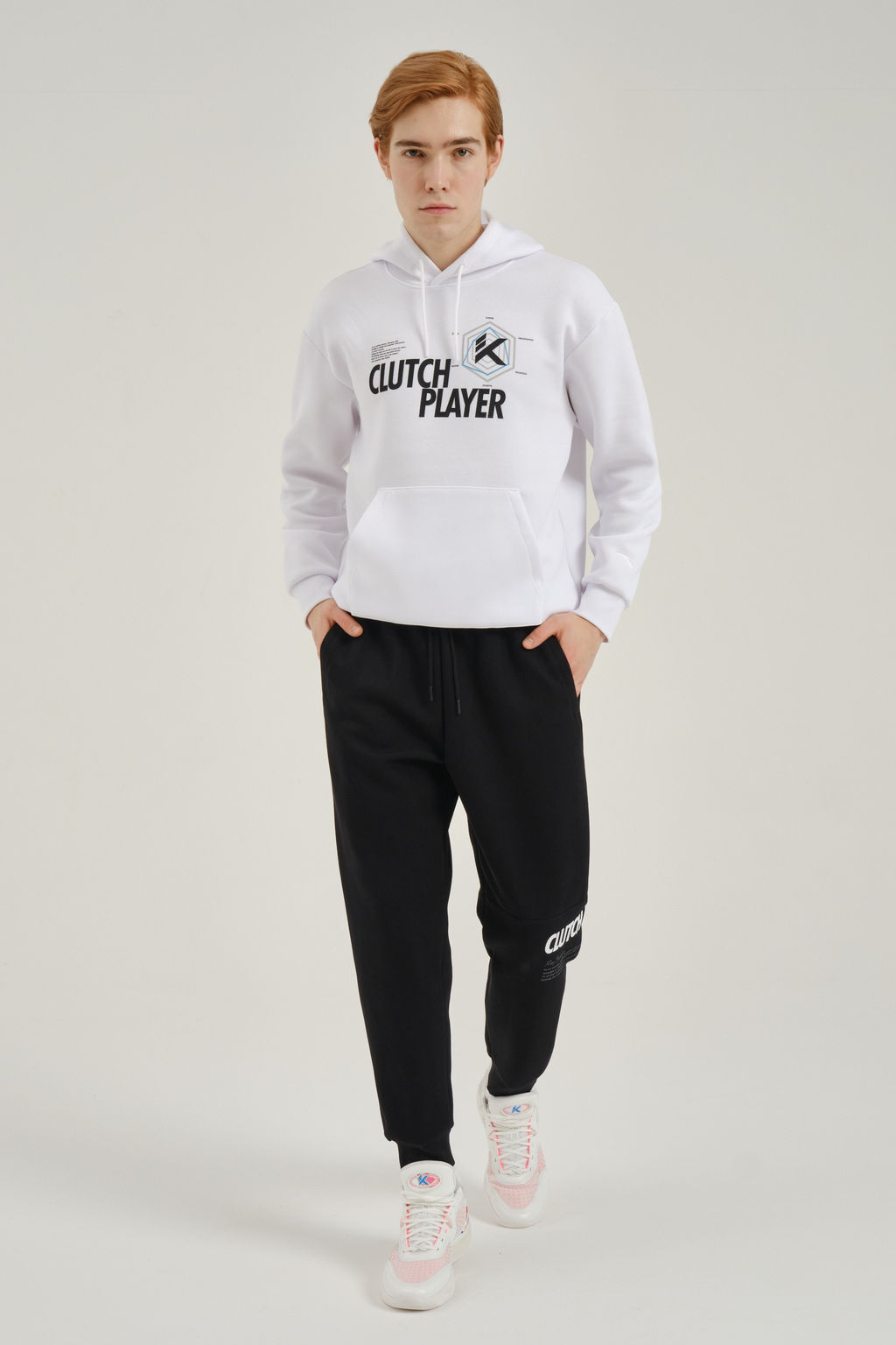 Брюки трикотажные Черный/Белый CLUTCH PLAYER Knit Track Pants - Anta фото 2