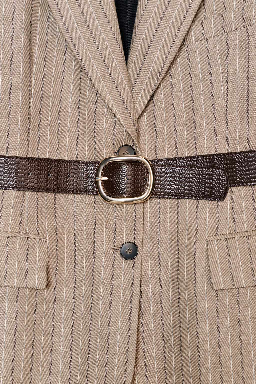 HERRINGBONE BLAZER WITH BELT - Zara фото 18