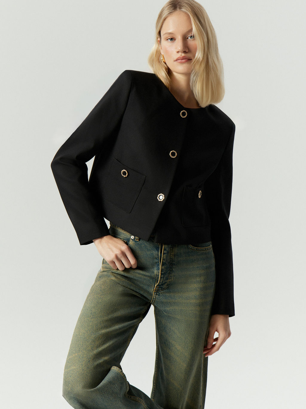 ЕМКА / Укороченный жакет с круглым вырезом - Emka фото 4