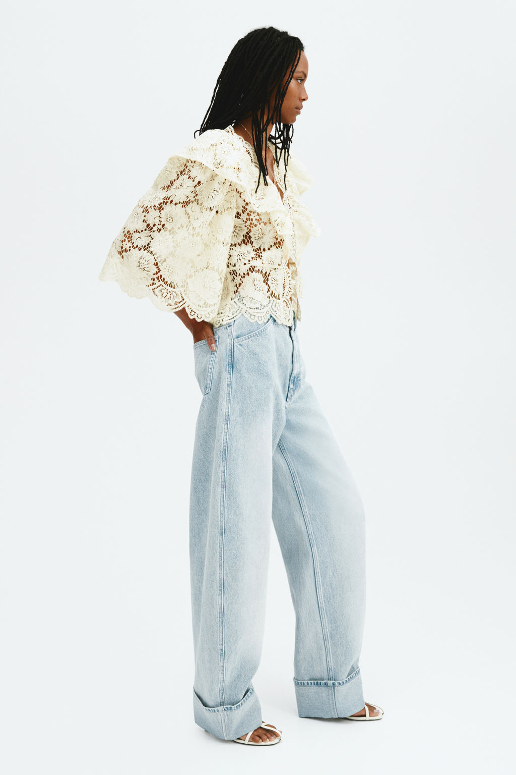 Blusa de volantes en encaje - H&m фото 3
