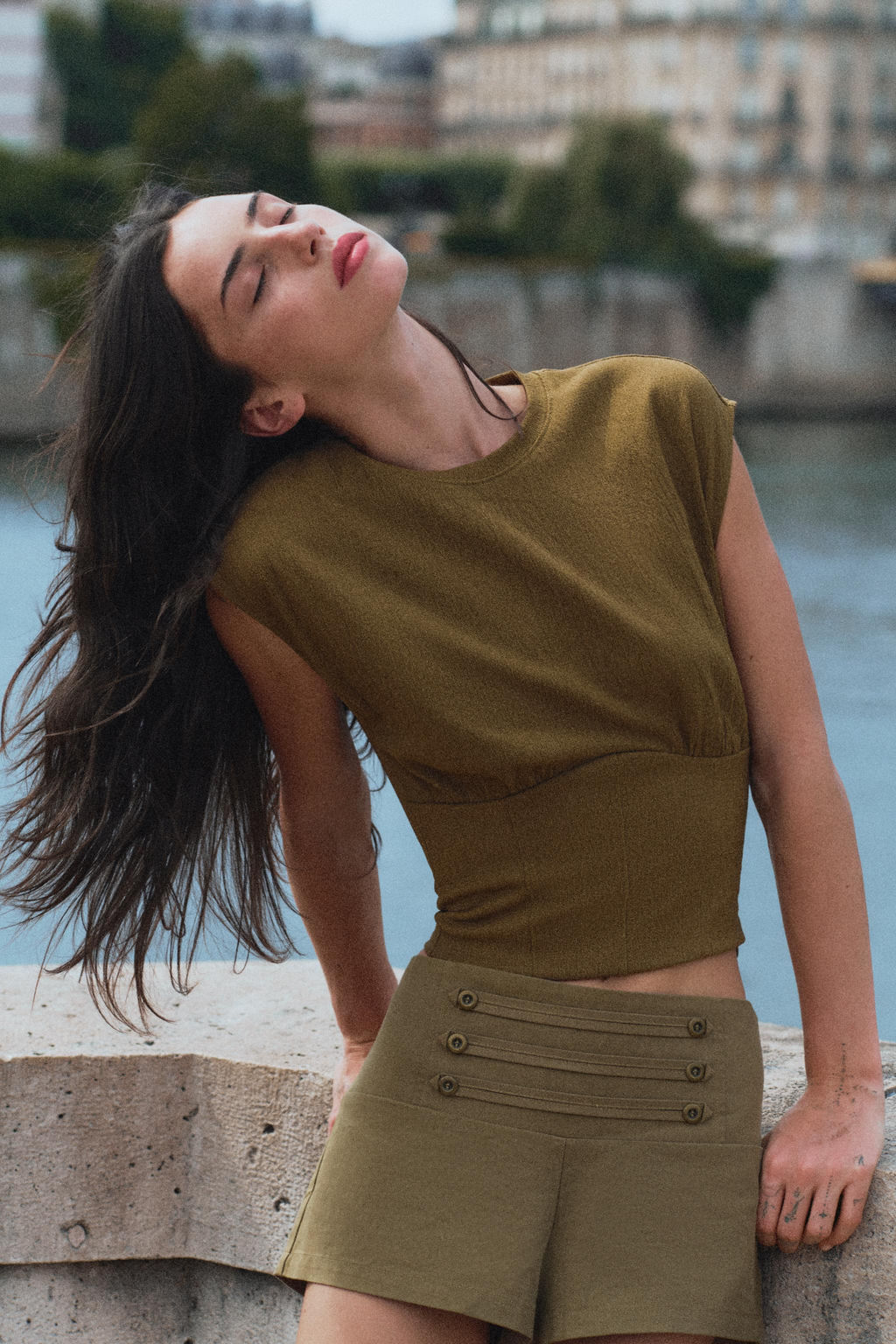 TOP TEXTURA CORSETERO / Khaki