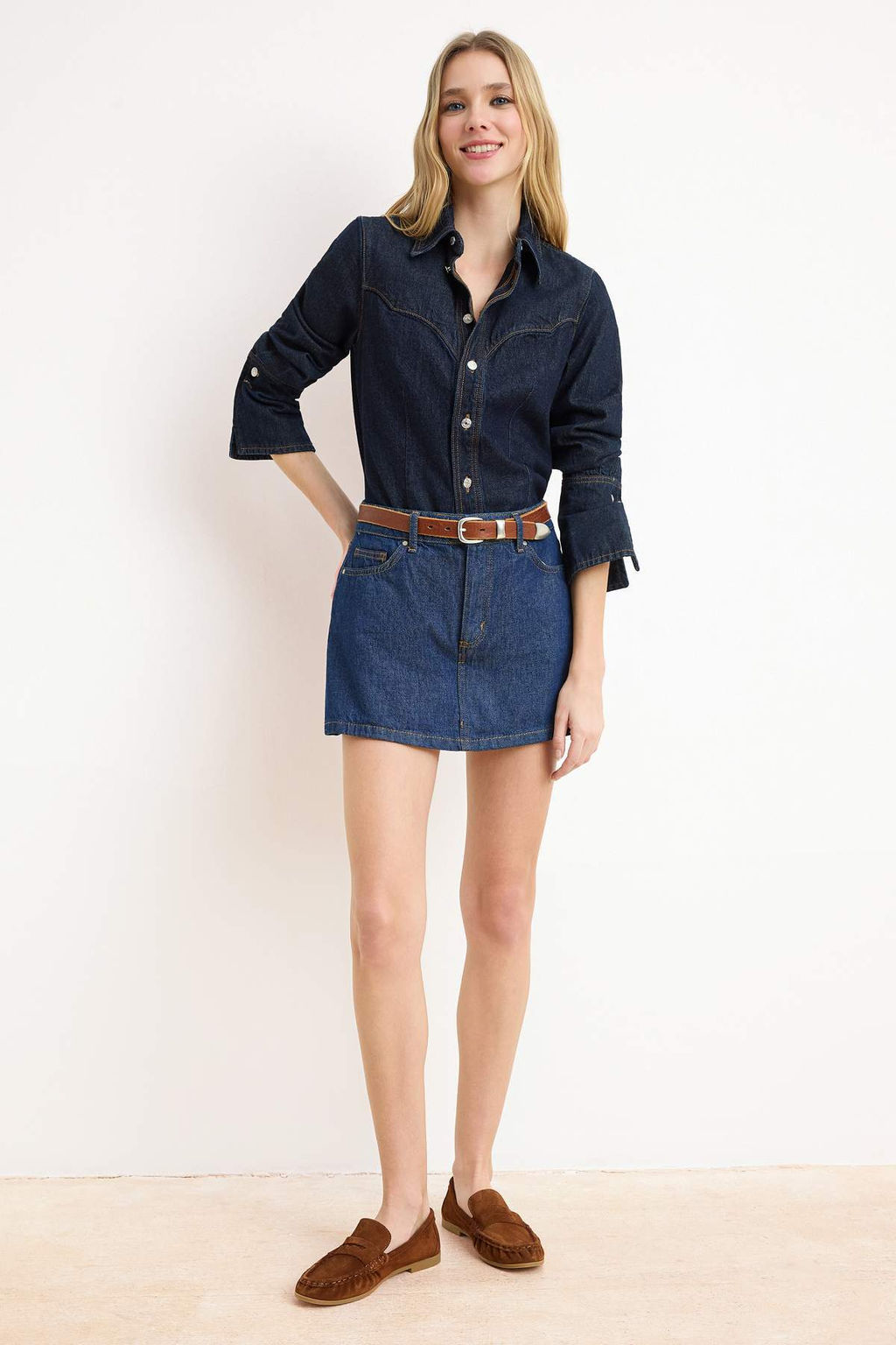TRENDYOLMILLA Siyah More Sustainable Mini Denim Sort Etek TWOSS23SR00190  фото 22