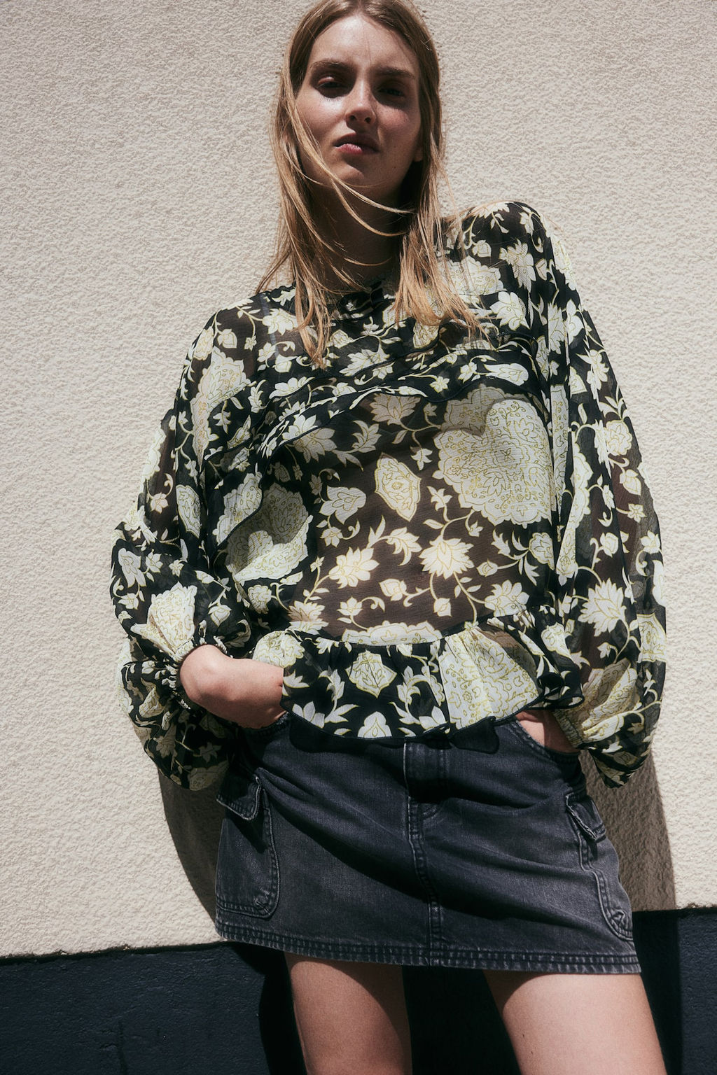 Blusa de gasa con volantes - H&m фото 3