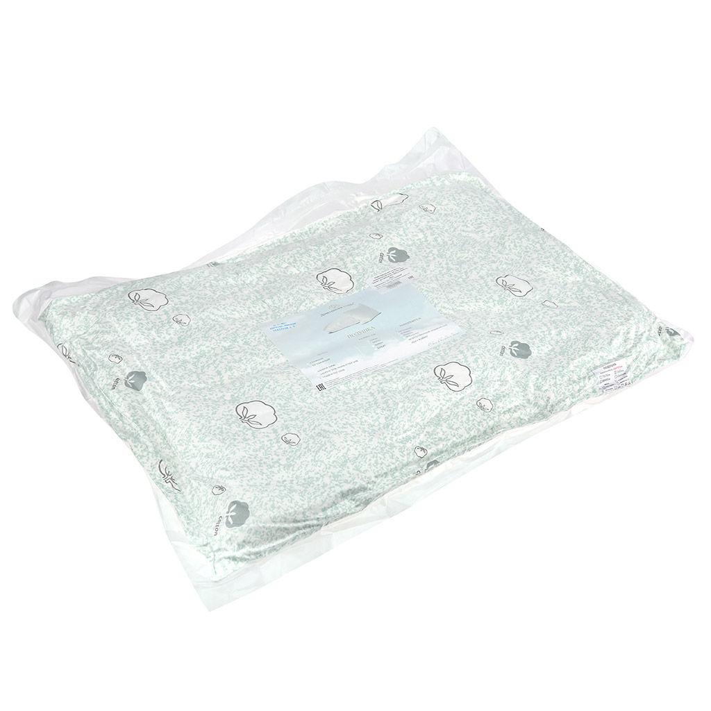 Подушка для сна 50х70см, наполнитель синтепон, вес 0,8кг, чехол - Хлопок полиэстер 100%, не съемный, упаковка п/э пресс, Домашняя мода (Россия)  фото 2