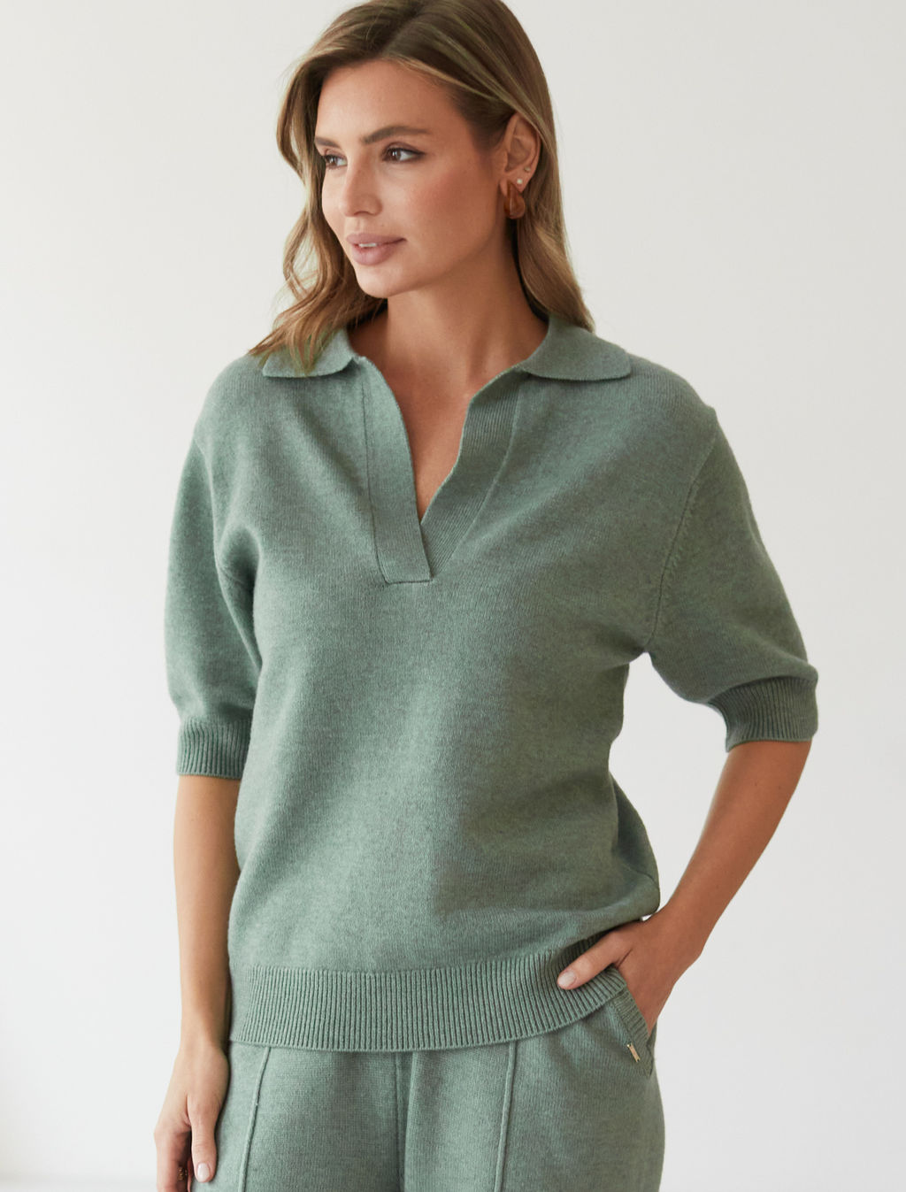 Джемпер-поло из пряжи с кашемиром VILATTE