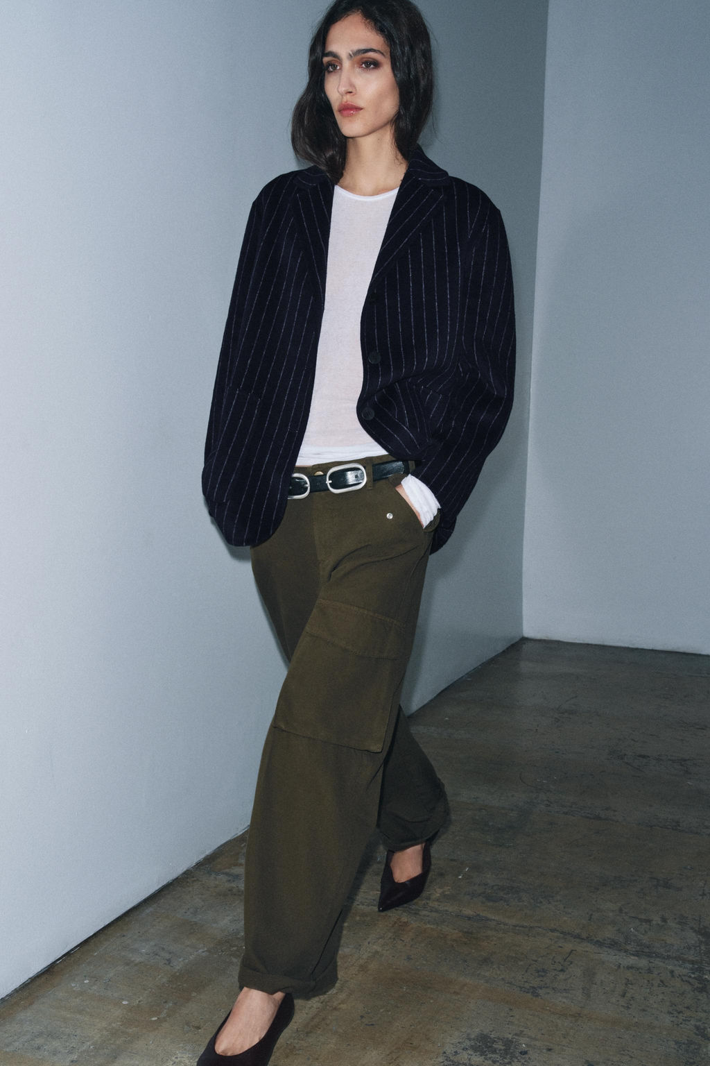 ZW COLLECTION PINSTRIPE BLAZER WITH WOOL - Zara фото 10