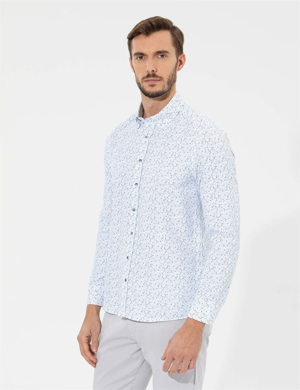 Lacivert Slim Fit Uzun Kollu G_mlek - Pierre cardin фото 3