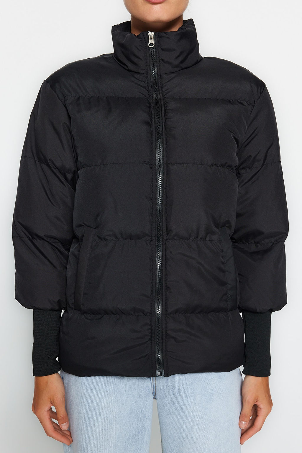 Siyah Ribana Kollu Su Itici Sisme Mont TWOAW22MO0002